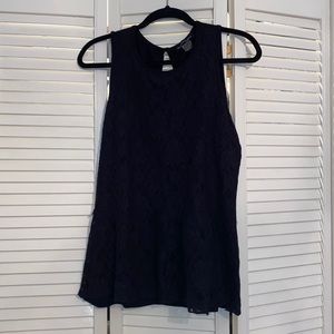 10/$50 Black Lace Peplum Tank Top